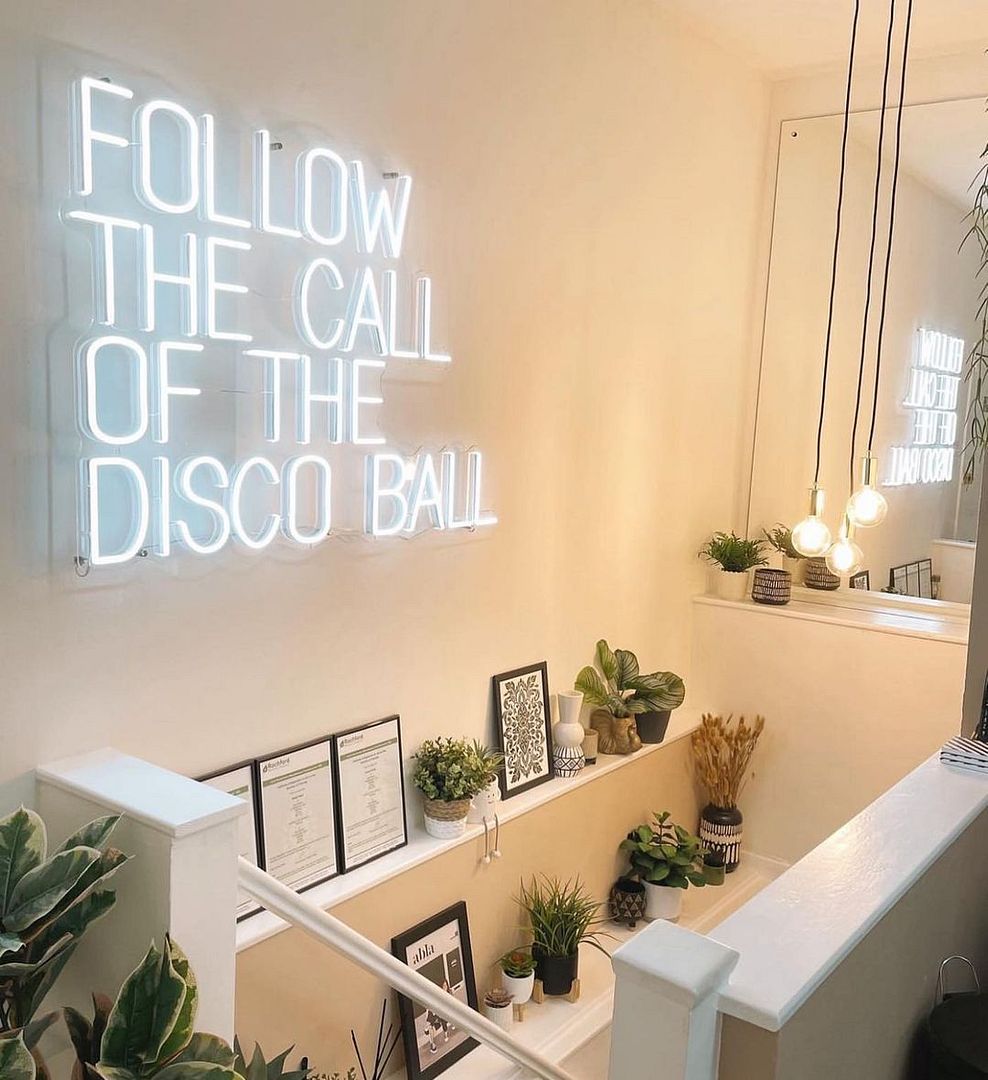 Follow The Call to The Disco Ball Neon Sign