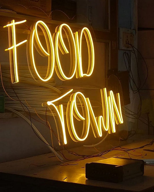 Food Town Neon Sign