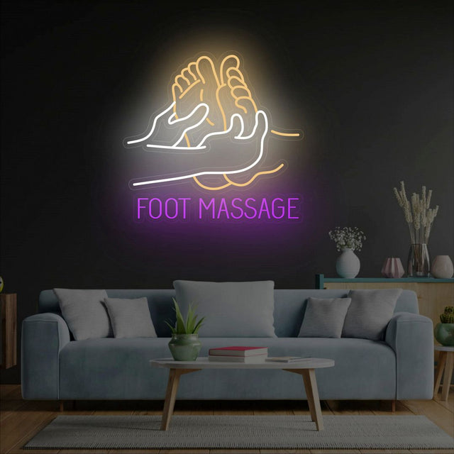 Foot Massage LED Neon Sign for Storefront light up sign