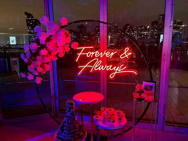 Forever and Always LED Neon Sign for Wedding light up sign