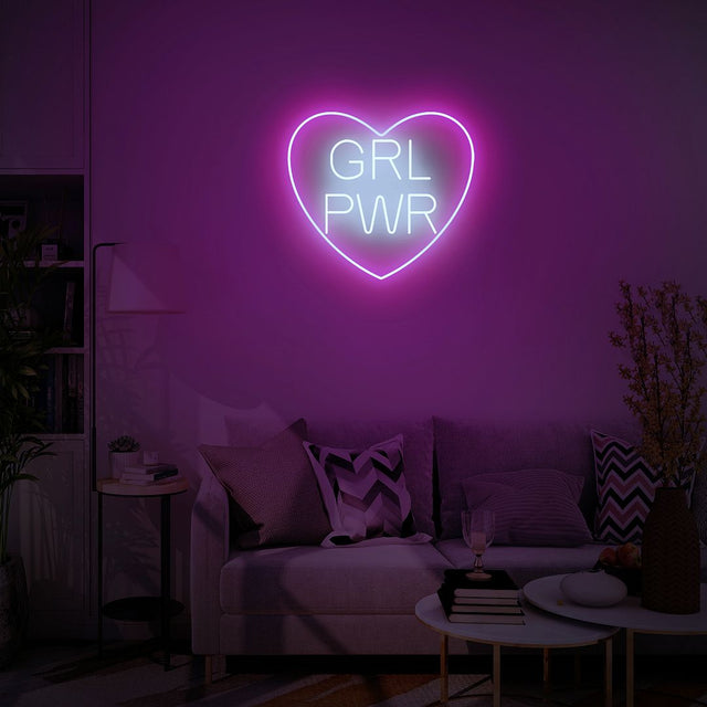 GRL Power with Heart LED Neon Sign light up sign