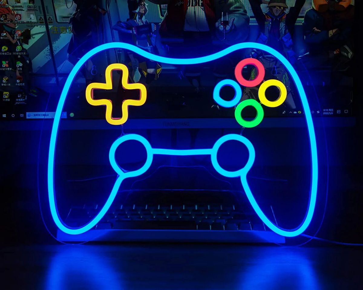 Contoler Neon Sign Custom Made Neon Signs, Gamepad Controller Neon Sign, LED Business Sign ...