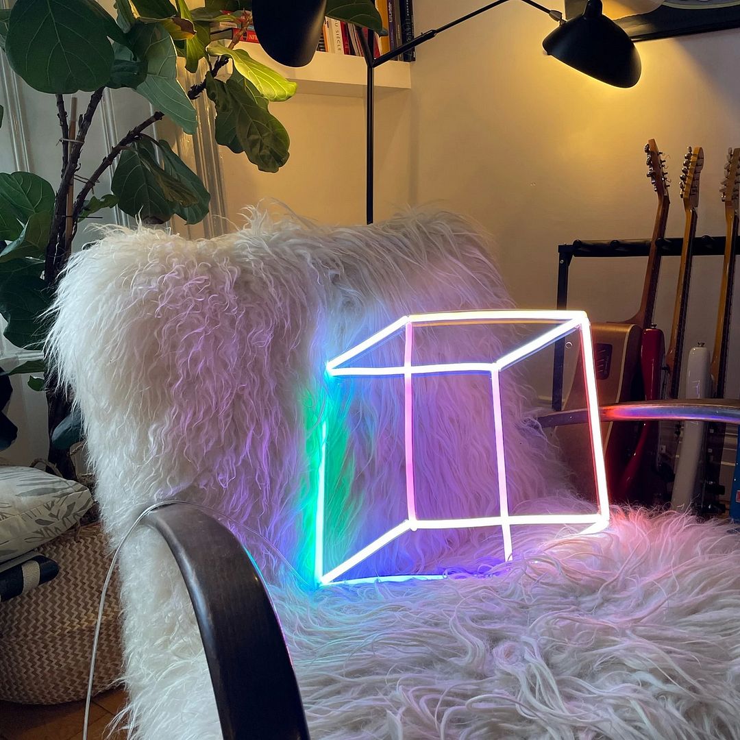 Geometric Cube Neon Sign
