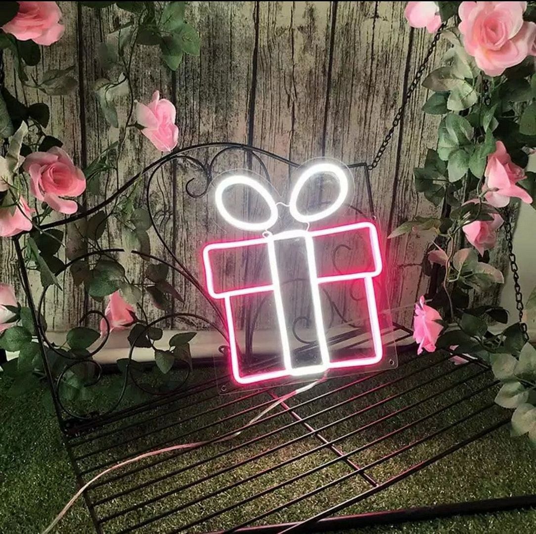 Gift Box Neon Sign