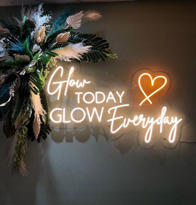 Glow Today Glow Everyday LED Neon Sign for Wedding light up sign