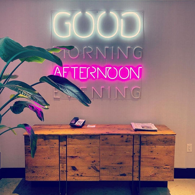 Good Morning Afternoon Evening LED Neon Sign light up sign