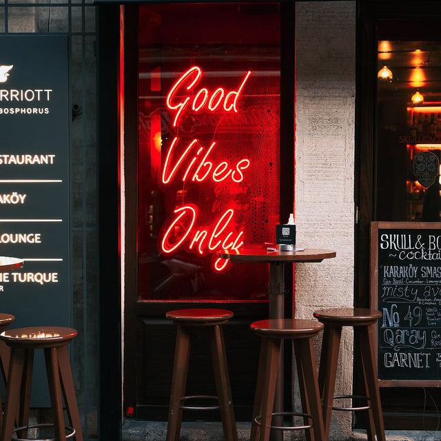 Good Vibes Only LED Neon Sign for Storefront light up sign