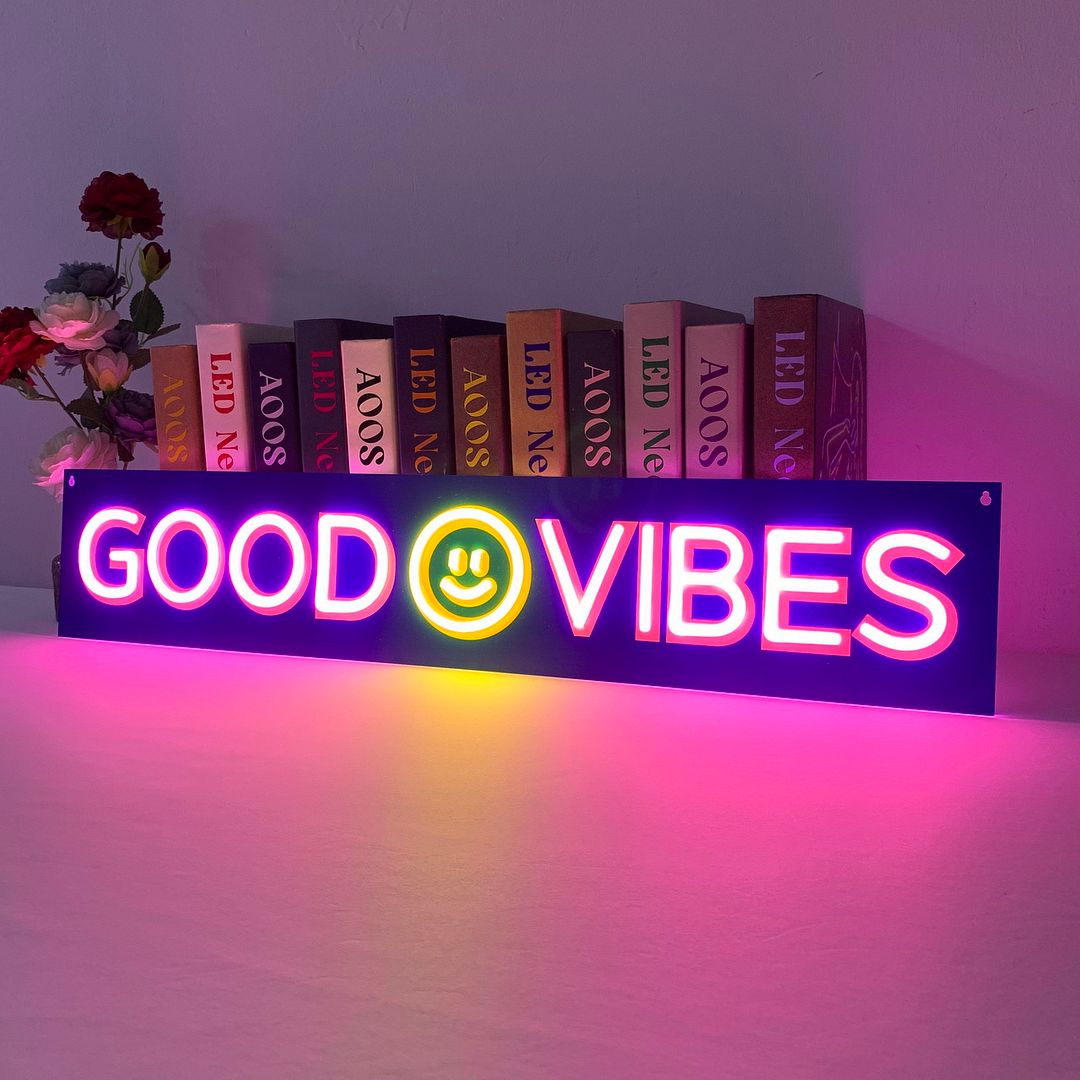 Good Vibes Smile Neon Sign