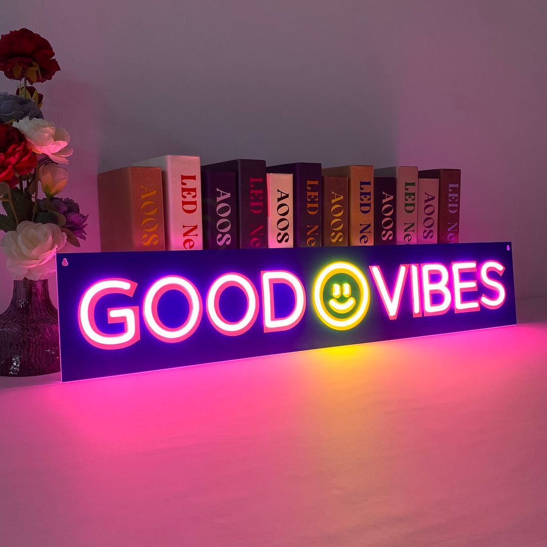 Good Vibes Smile Neon Sign