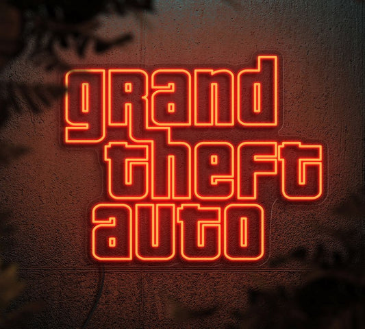 Grand Theft Auto Game Neon Sign
