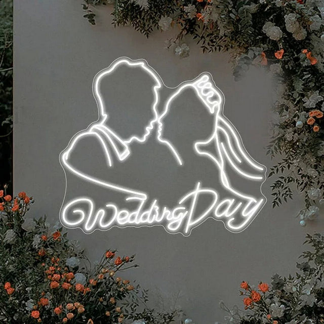 Groom and Bride Wedding Day LED Neon Sign for Wedding light up sign