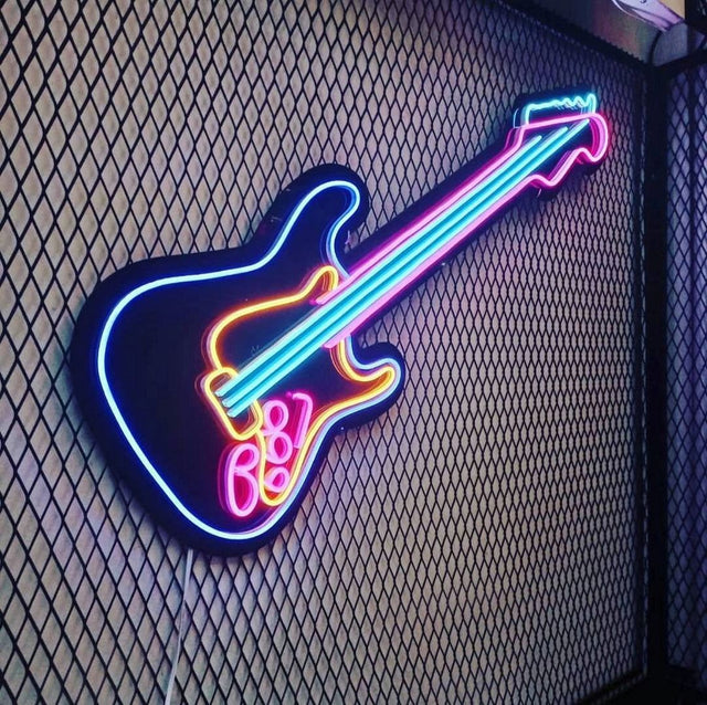 Guitar LED Neon Sign for Bar light up sign