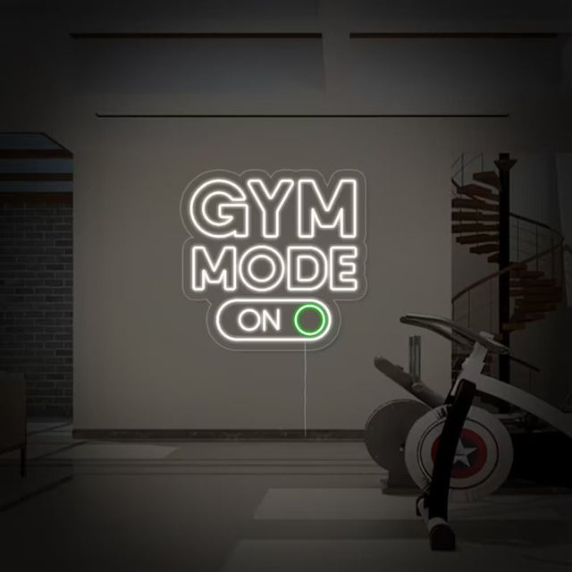 Gym Mode On LED Neon Sign for Storefront light up sign