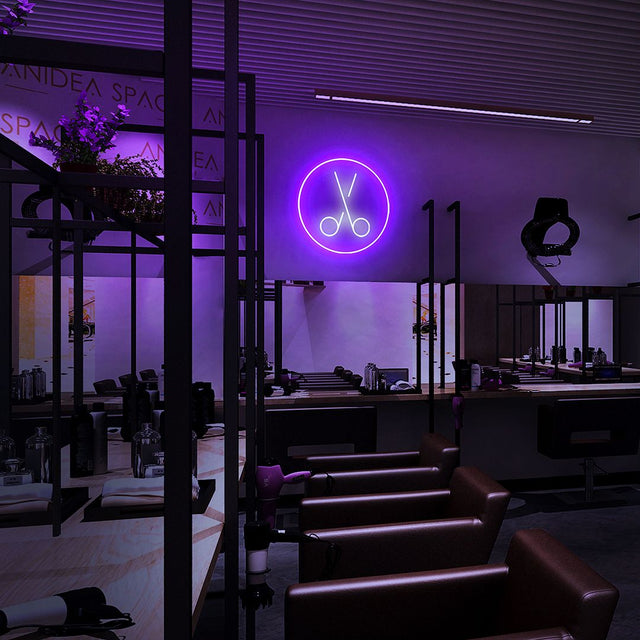 Hair Salon Scissors LED Neon Sign for Salon light up sign