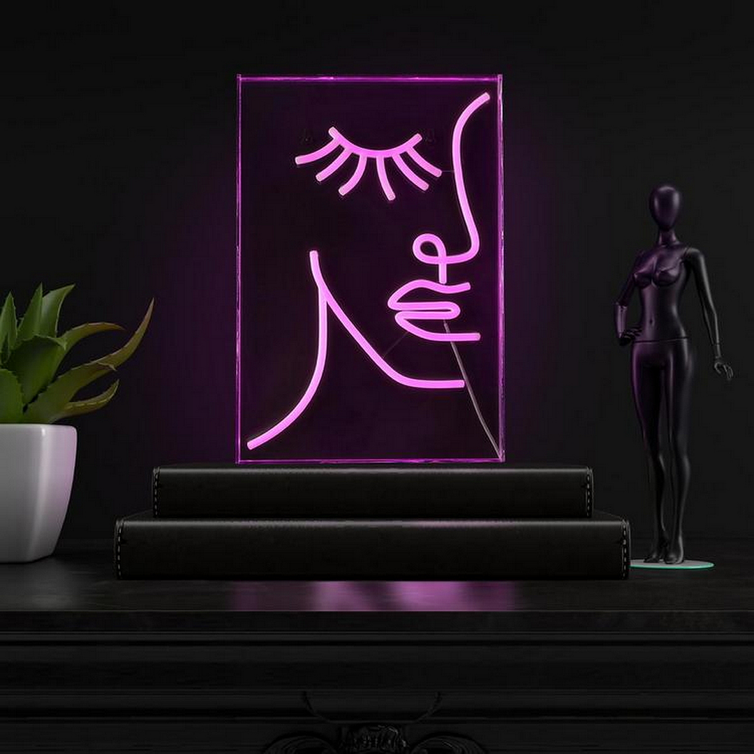 Half-Face Acrylic Neon Light Box