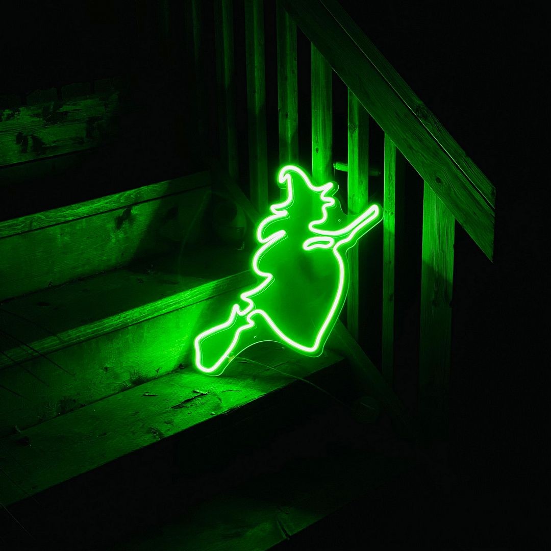 Halloween Wicked Witch Neon Sign