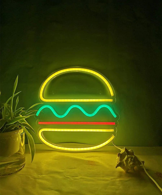 Hamburger LED Neon Sign for Business light up sign