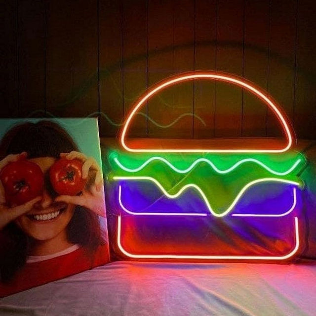 Hamburger LED Neon Sign light up sign