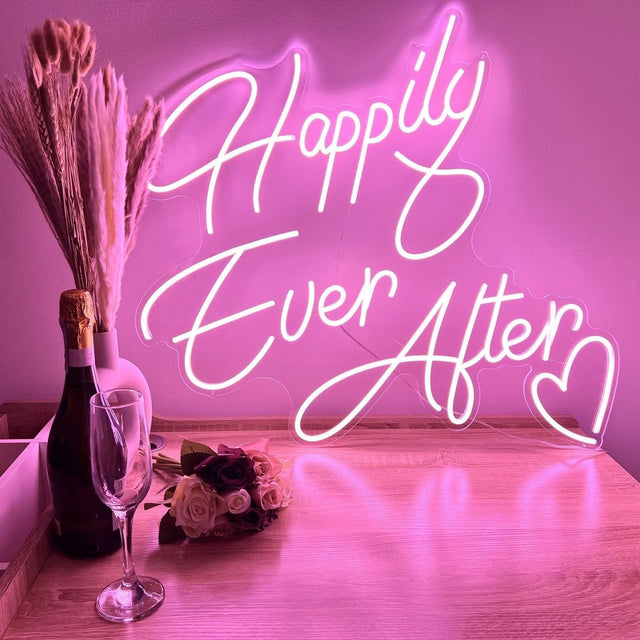 Happily Ever After Heart LED Neon Sign light up sign
