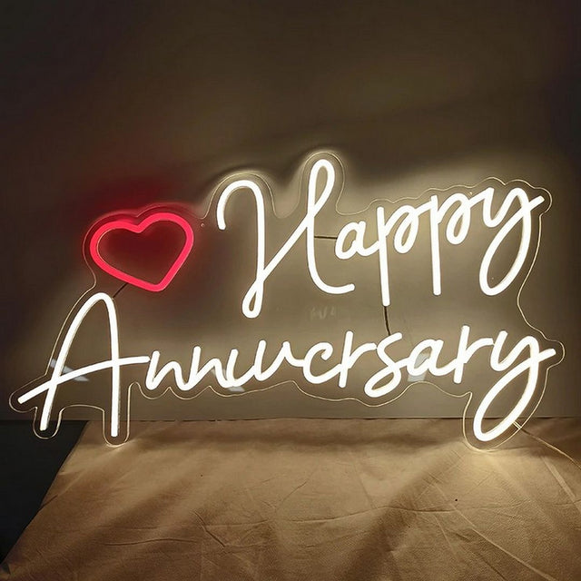 Happy Anniversary LED Neon Sign for Wedding light up sign
