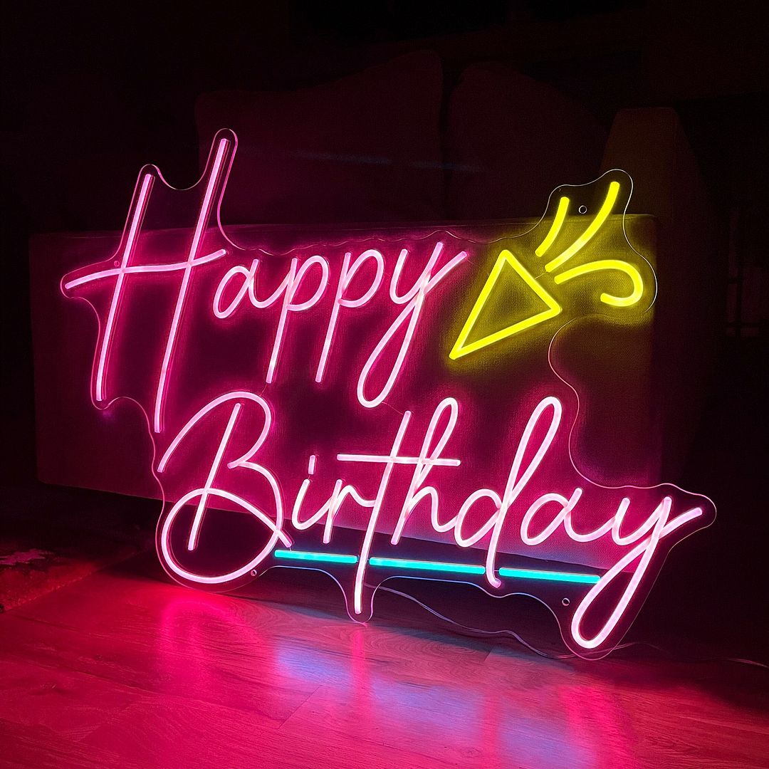 Happy Birthday Neon Sign