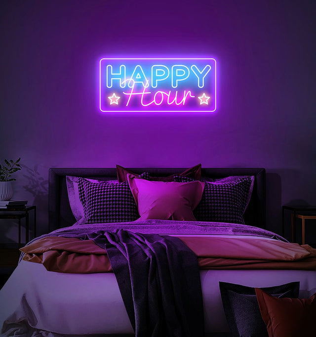 Happy Hour LED Neon Sign for Party light up sign