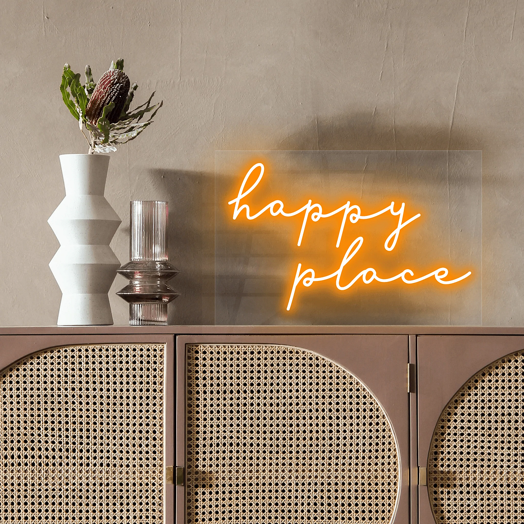 Happy Place Neon Sign