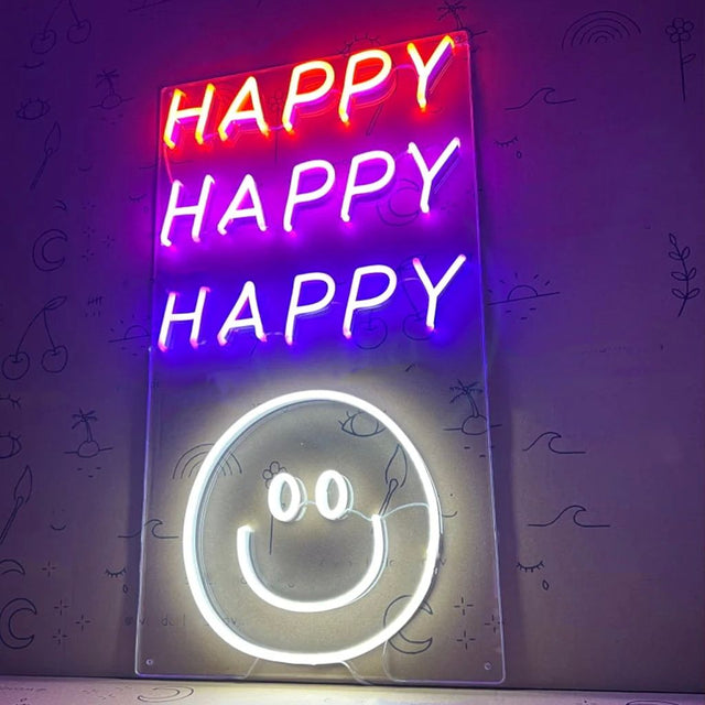 Happy Smile LED Neon Sign light up sign