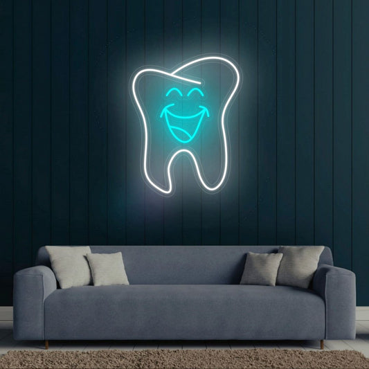 Happy Tooth Dentist Neon Sign