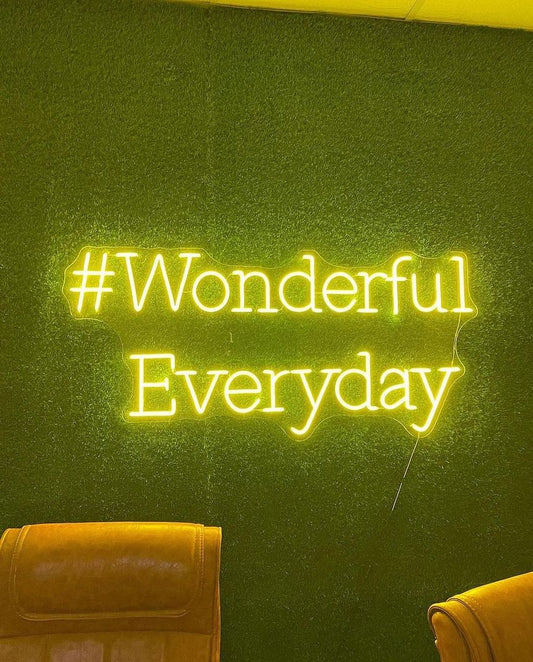 Hashtag Wonderful Everyday Neon Sign
