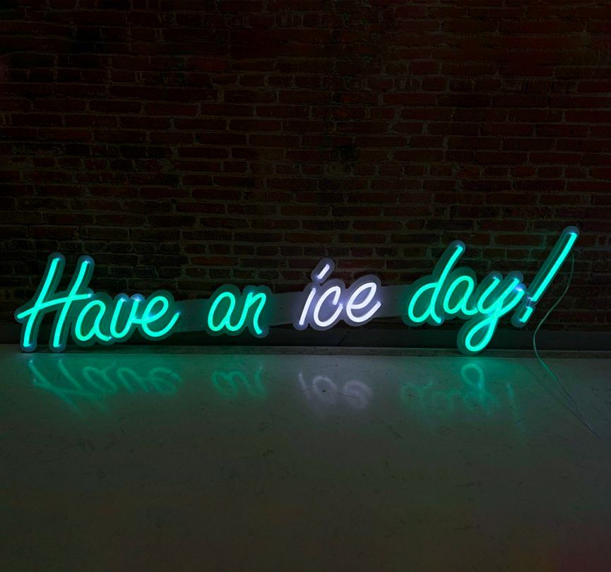 Custom Made Neon Signs, Have An Ice Day Neon Sign, LED Business Sign – AOOS