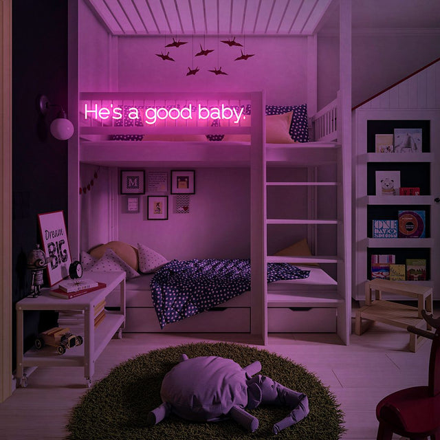 He's a Good Baby LED Neon Sign for Baby Shower light up sign