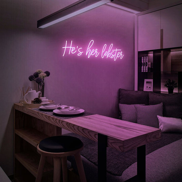 He's Her Lobster LED Neon Sign for Bar light up sign