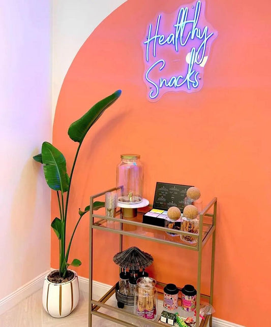 Healthy Snacks Neon Sign