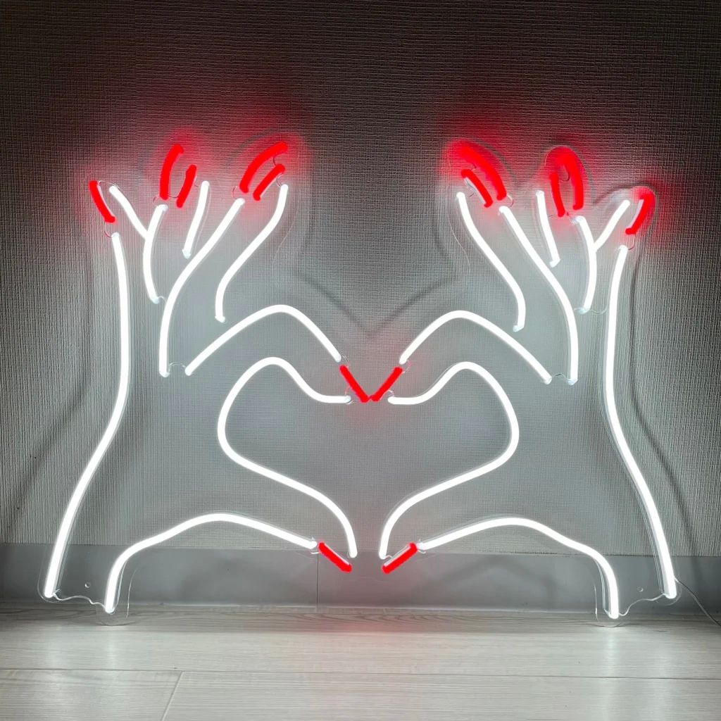 Heart Shaped Nail Salon Neon Sign