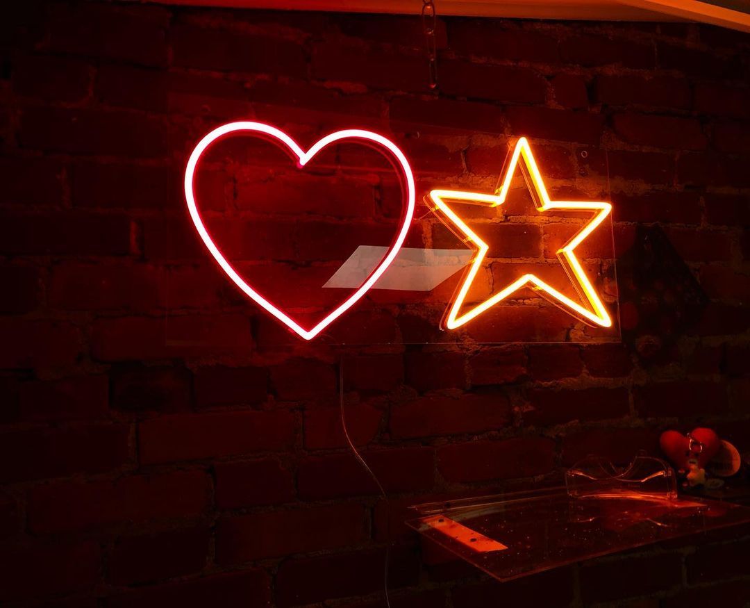 Heart Star Neon Sign