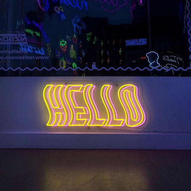 Hello LED Neon Sign for Storefront light up sign
