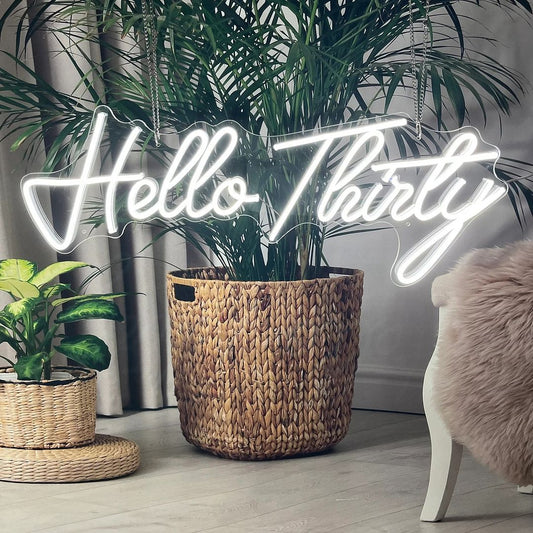 Hello Thirty Happy Birthday Neon Sign