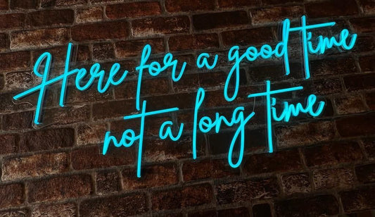 Here for a Good Time Not a Long Time Neon Signs, Neon Lights, LED Neon Signs for Room, Bars Light Up Signs, Cool Neon Light Signs, Neon Wall Lights