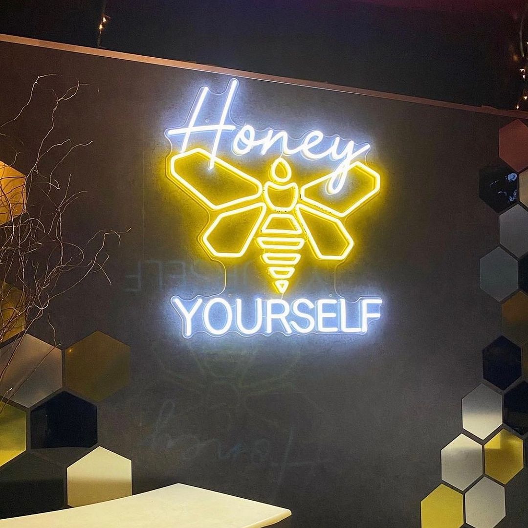 Honey Bee Yourself Neon Sign