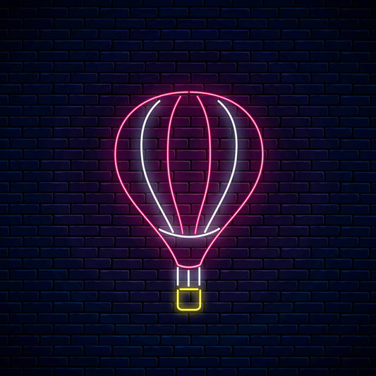 Hot Air Balloon Flying Neon Sign
