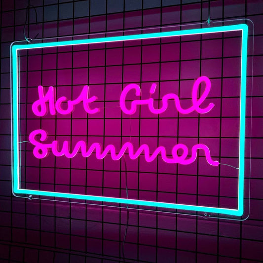 Hot Girl Summer Neon Signs, Plug-in or Battery Powered Neon Lights