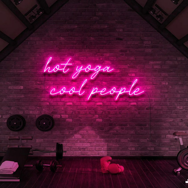 Hot Yoga Cool People LED Neon Sign for Storefront light up sign