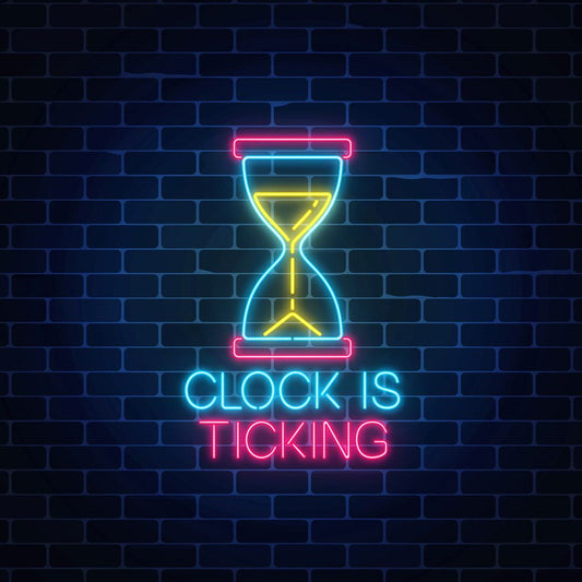 Hourglass Clock is Ticking Neon Sign