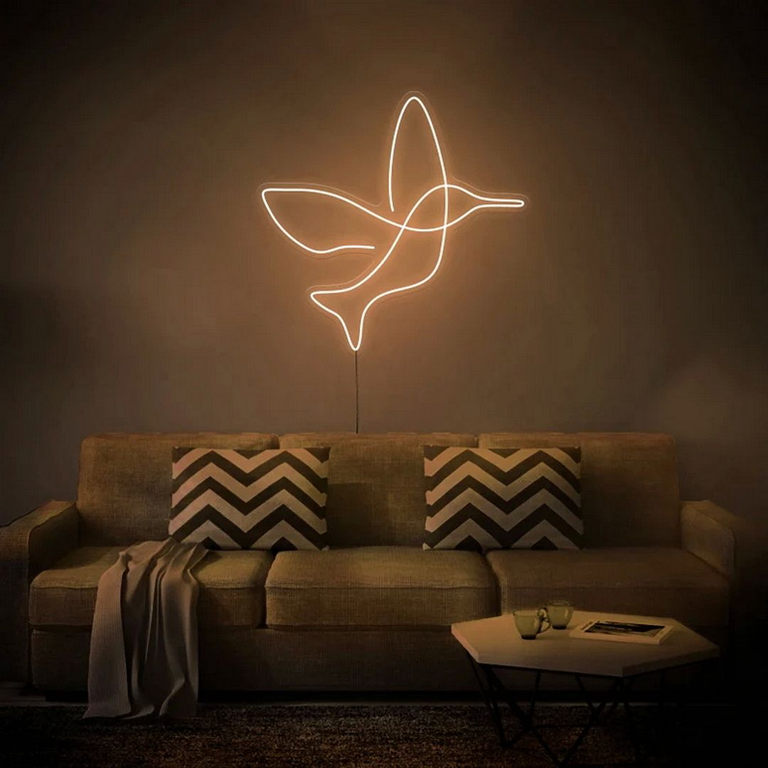 Neon Hummingbird Sign Hummingbird LED Neon Sign, Dimmable Wall Light – AOOS