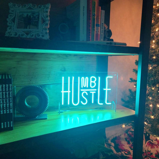 Hustle Humble LED Neon Sign for Office light up sign
