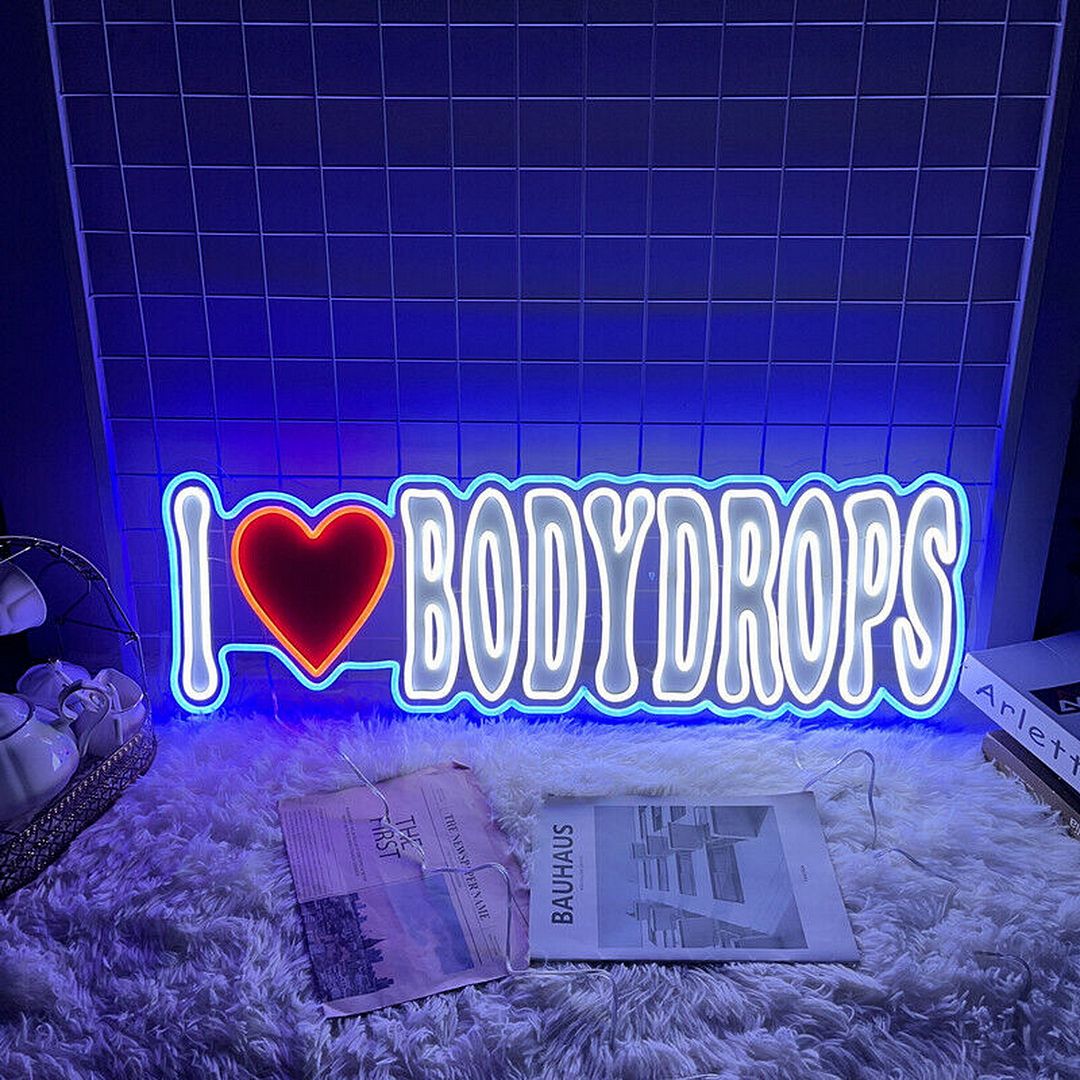 I Love Bodydrops Neon Sign