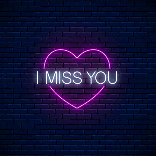 I Miss You Love Heart Neon Sign