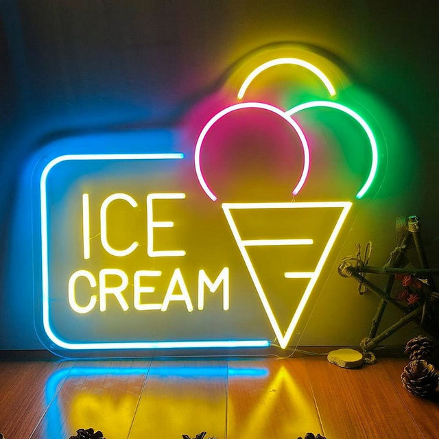 Ice Cream LED Neon Sign for Storefront light up sign