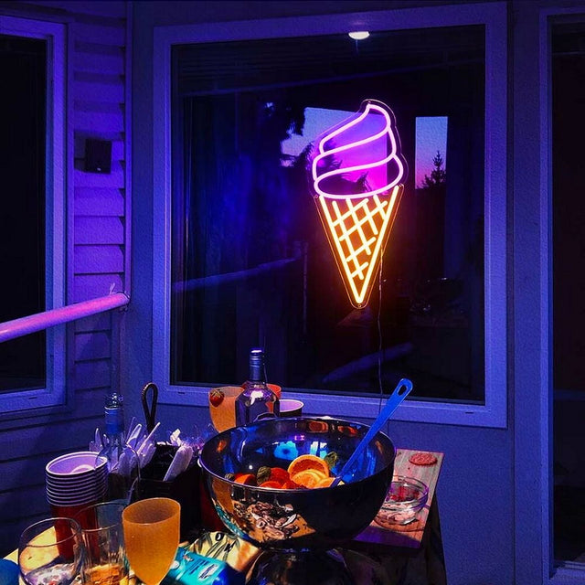Ice Cream LED Neon Sign for Salon light up sign
